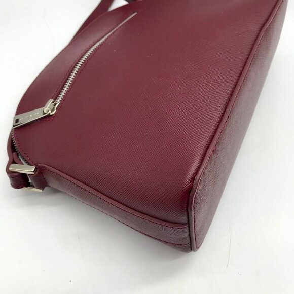 Lancaster Paris Burgundy Saffiano Leather  Crossbody Bag - Picture 9 of 10